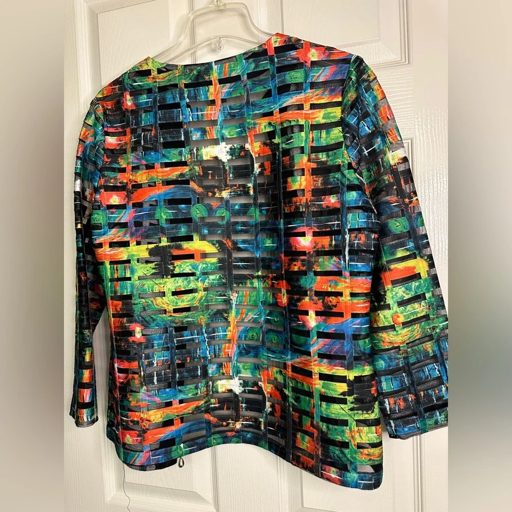 Weavz Multicolor Rainbow Abstract Women's Jacket